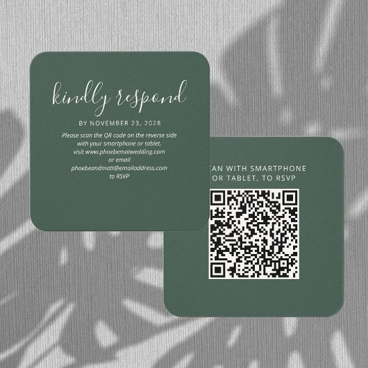 Eleganter QR Code UAWG and Wedding Website Card
