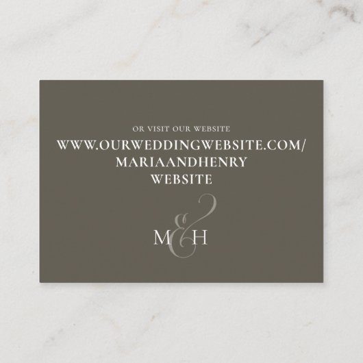 Eleganter QR Code UAWG Online Calligraphy Brown Begleitkarte (Rückseite)