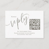 Eleganter QR Code UAWG Online Calligraphy Brown Begleitkarte (Vorderseite)