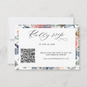Eleganter QR Code UAwg Online-Hochzeit RSVP Karte (Vorderseite)