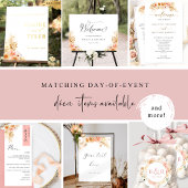 Eleganter QR Code UAWG Peach and Coral Wedding Begleitkarte