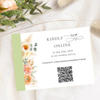 Eleganter QR Code UAWG Peach und Grüne Hochzeit