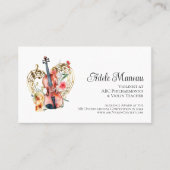 Eleganter QR Code Violinlehrer Violinist Visitenkarte (Vorderseite)