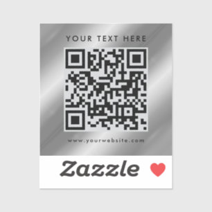 Eleganter QR-Code-Vorlagensilber für das benutzerd Aufkleber