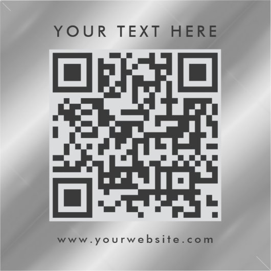 Eleganter QR-Code-Vorlagensilber für das benutzerd Aufkleber (Vorderseite)