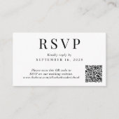 Eleganter QR Code Wedding RSVP Begleitkarte (Vorderseite)