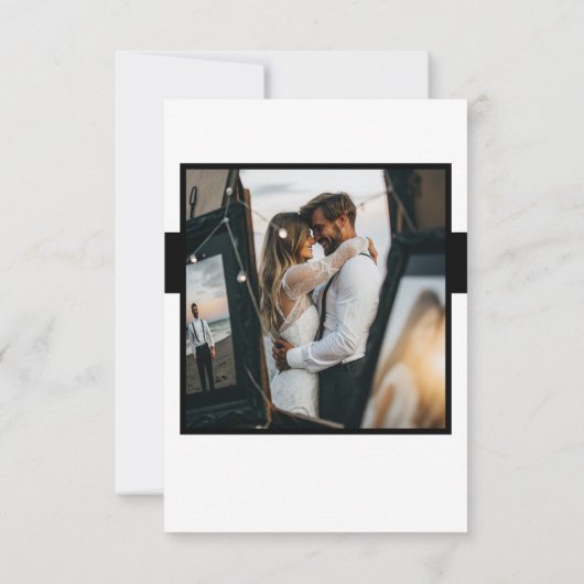 Eleganter QR Code Wedding RSVP Card (Rückseite)