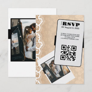 Eleganter QR Code Wedding RSVP Card