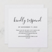 Eleganter QR Code Wedding RSVP Card (Vorne/Hinten)