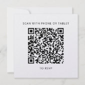 Eleganter QR Code Wedding RSVP Card (Rückseite)