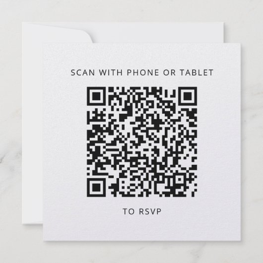 Eleganter QR Code Wedding RSVP Card (Rückseite)