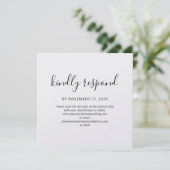 Eleganter QR Code Wedding RSVP Card (Stehend Vorderseite)