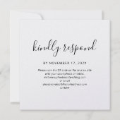 Eleganter QR Code Wedding RSVP Card (Vorderseite)