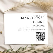 Eleganter QR Code Wedding RSVP Online, Script, Kra Begleitkarte