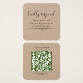 Eleganter QR Code Wedding Website RSVP Card (Vorne & Hinten)