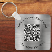 Eleganter QR Code Werbesilber Schlüsselanhänger (Vorderseite)