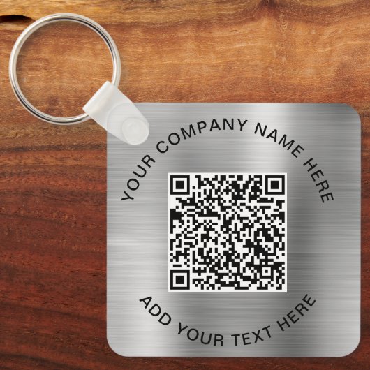 Eleganter QR Code Werbesilber Schlüsselanhänger (Vorderseite)