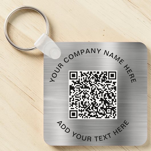 Eleganter QR Code Werbesilber Schlüsselanhänger