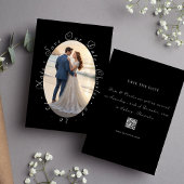 Eleganter QR-Foto-Code Save the Date Einladung
