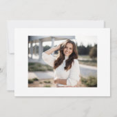 Eleganter QR-Foto für Minimalistischen Abschluss Save The Date (Rückseite)