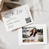 Eleganter QR-Foto für Minimalistischen Abschluss Save The Date