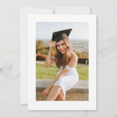 Eleganter QR-Foto für Minimalistischen Abschluss Save The Date (Rückseite)