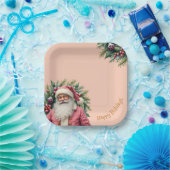 Eleganter quadratischer Weihnachtsdekor Pappteller (Party)