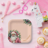Eleganter quadratischer Weihnachtsdekor Pappteller (Party)