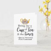 Eleganter Queen Victoria Bookish Tea Abschluss Karte (Gelbe Blume)