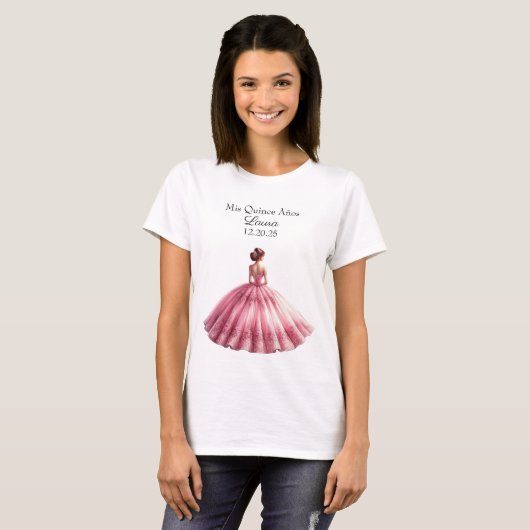 Eleganter Quinceañera Princess T - Shirt - Custom (Vorne ganz)