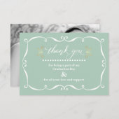 Eleganter Rahmen Abschluss Danke Fotokarte Ankündigung (Vorne/Hinten)