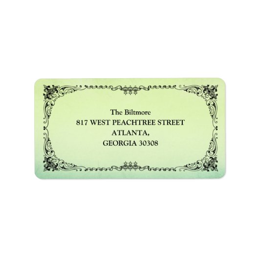 Eleganter Rahmen Adressaufkleber (Vorne)
