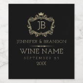 Eleganter Rahmen aus Gold und Silber Weinetikett (Einzelnes Label)