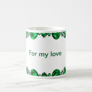 Eleganter Rahmen aus polierten grünen Edelsteinen Kaffeetasse