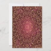 Eleganter Rahmen Confetti Gold Mandala Quinceñera Einladung (Rückseite)