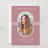 Eleganter Rahmen | Dusty Rose Foto Abschluss Ankündigung (Vorderseite)