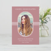 Eleganter Rahmen | Dusty Rose Foto Abschluss Ankündigung (Stehend Vorderseite)