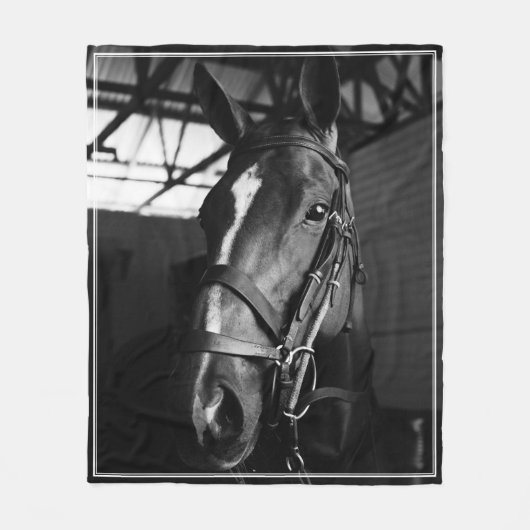 Eleganter Rahmen für das Foto von Pferden Fleecedecke (Vorderseite)