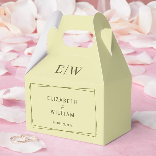 Eleganter Rahmen für die Himmelsgelbe Monogramm-Ho Geschenkschachtel (Hochzeit)