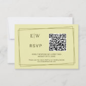 Eleganter Rahmen für die Himmelsgelbe Monogramm-Ho RSVP Karte (Vorderseite)
