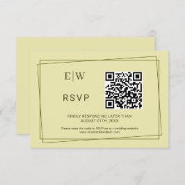 Eleganter Rahmen für die Himmelsgelbe Monogramm-Ho RSVP Karte