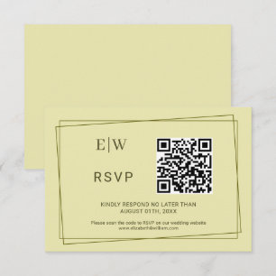 Eleganter Rahmen für die Himmelsgelbe Monogramm-Ho RSVP Karte