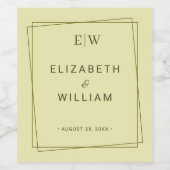 Eleganter Rahmen für die Himmelsgelbe Monogramm-Ho Weinetikett (Einzelnes Label)