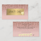 Eleganter Rahmen, Gold Heart Rose Gold Glitzer Treuekarte (Vorne/Hinten)
