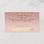 Eleganter Rahmen, Gold Heart Rose Gold Glitzer Treuekarte (Rückseite)