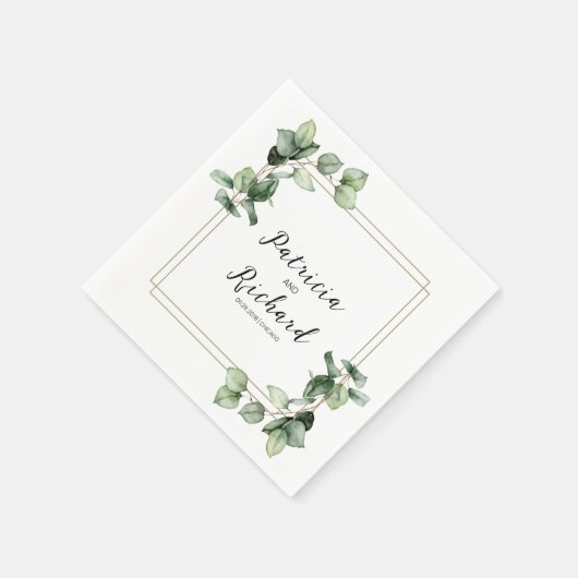 Eleganter Rahmen Greenery Serviette (Ecke)