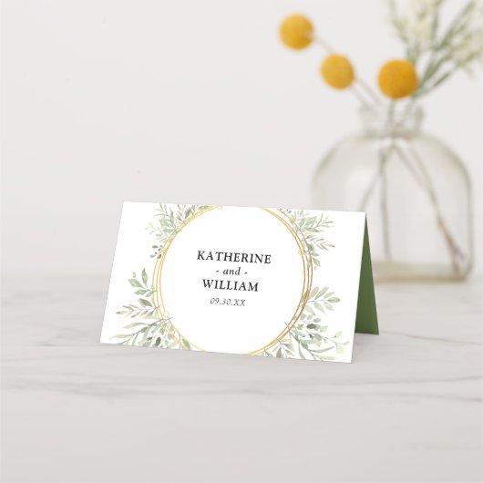 Eleganter Rahmen Hochzeit Platzkarte (Rückseite)