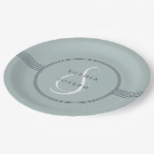 Eleganter Rahmen | Hochzeiten von Sea Glass Pappteller (Schrägansicht)