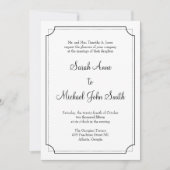 Eleganter Rahmen Hochzeitsempfang Einladung (Vorderseite)