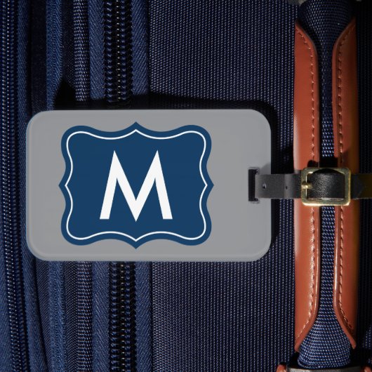 Eleganter Rahmen mit personalisiertem Monogramm-Lo Gepäckanhänger (Vorderseite Insitu 4)